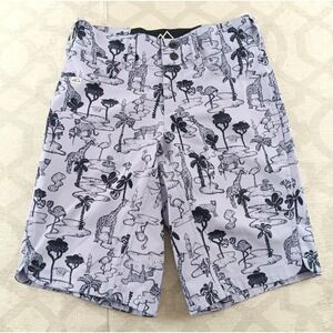 Wild Rye Girls Safari‎ Giraffe Flamingo Print Bike Shorts Size 10